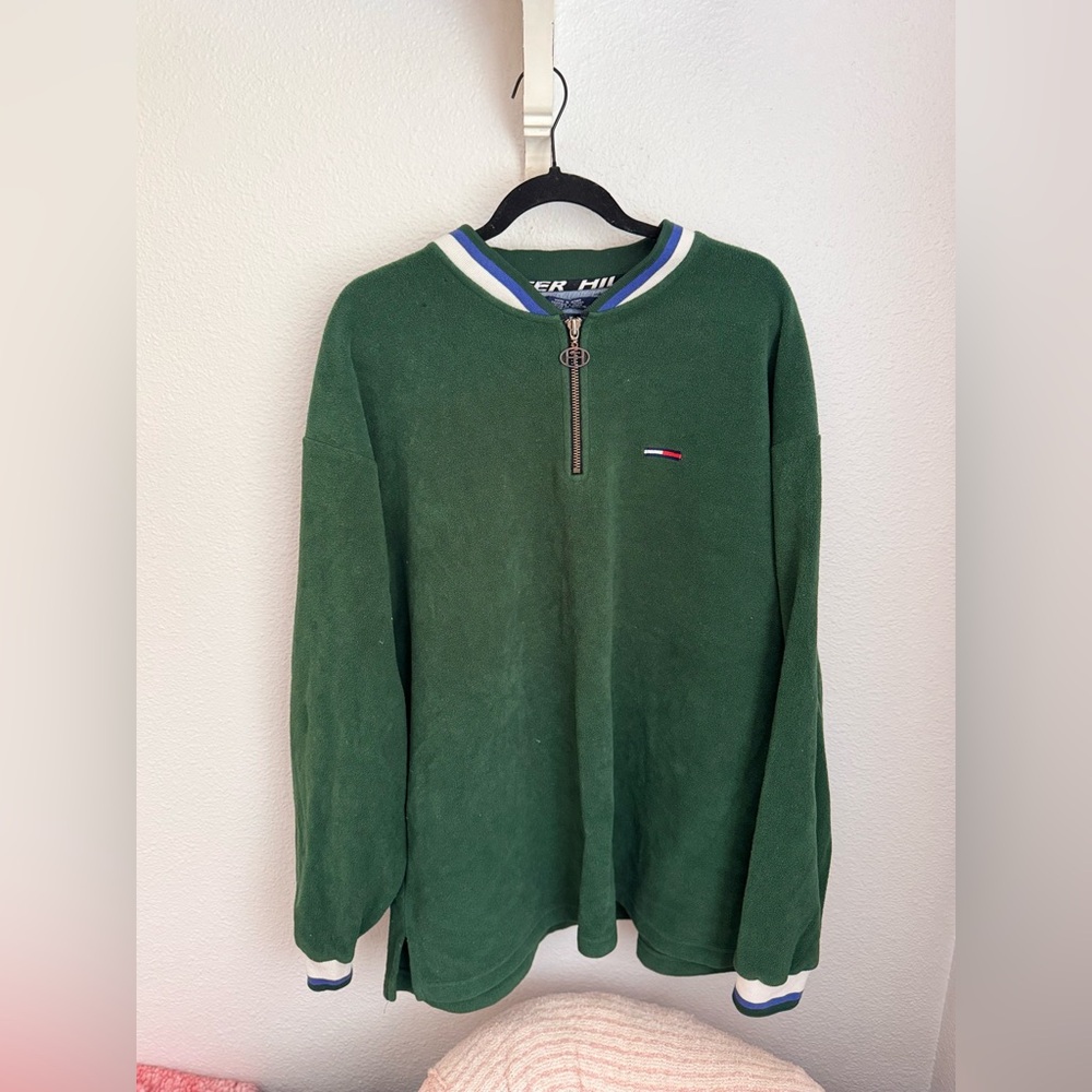 Vintage Tommy Hilfiger Green Zip-Up Top